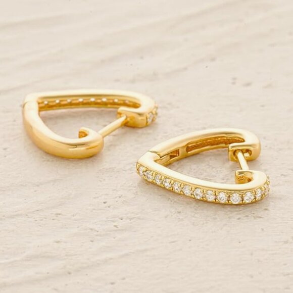 Hearts Lightweight cult gaia 14k Gold Earrings Elegant Hoops - Picture 4 of 5